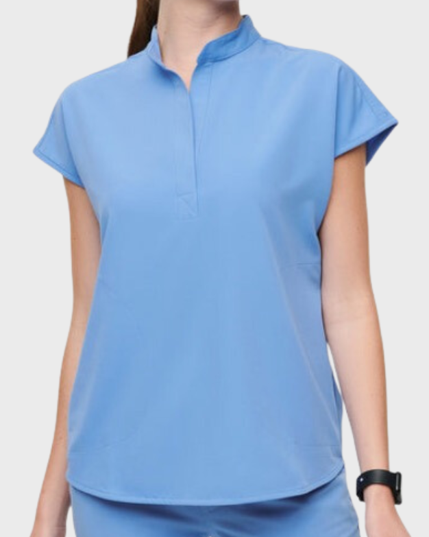 Stretch Mandarin Collar Top